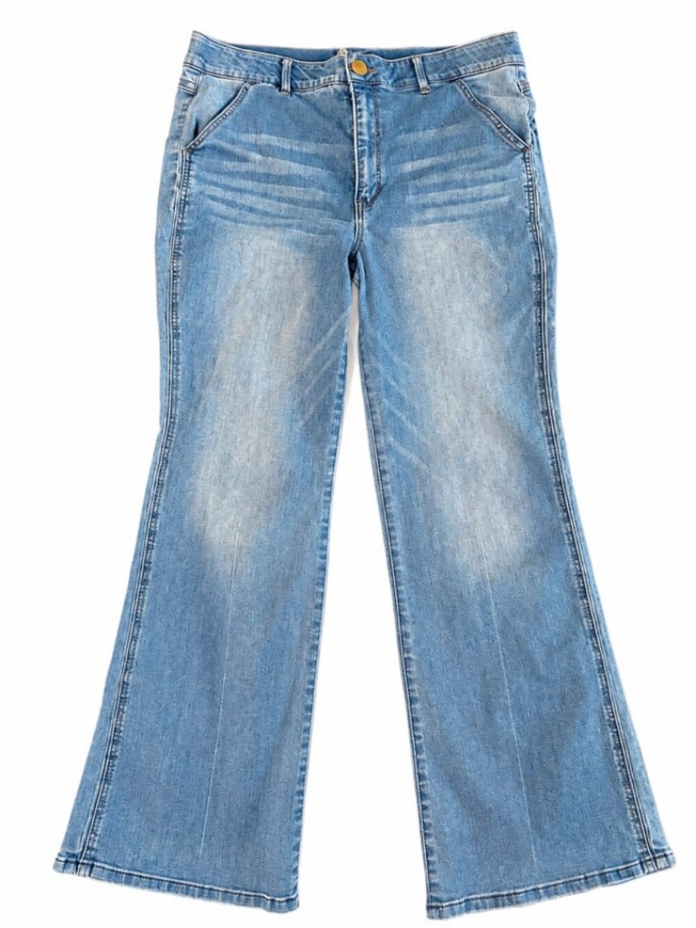 Democracy “Ab”solution Flare Jeans B2594RJSE Light Wash Size 16 Pre‑Owned